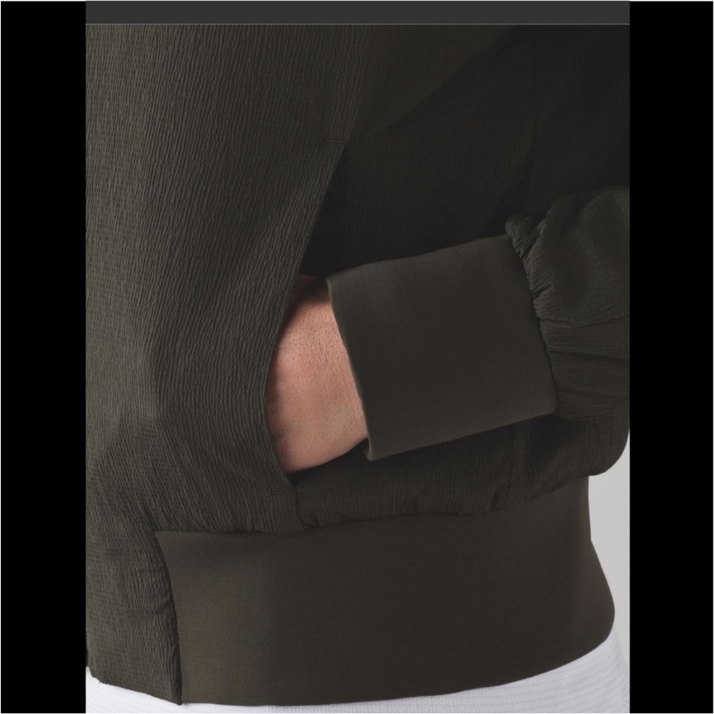 lululemon athletica Non Stop Dark Olive Reversible Bomber Jacket - Picture 3 of 12